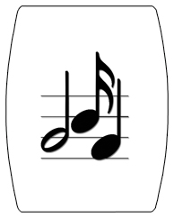 DAREC 382 WT BK Music Notes White Black